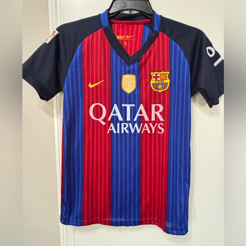 Nike Barcelona Striped Jersey in Blue and Red